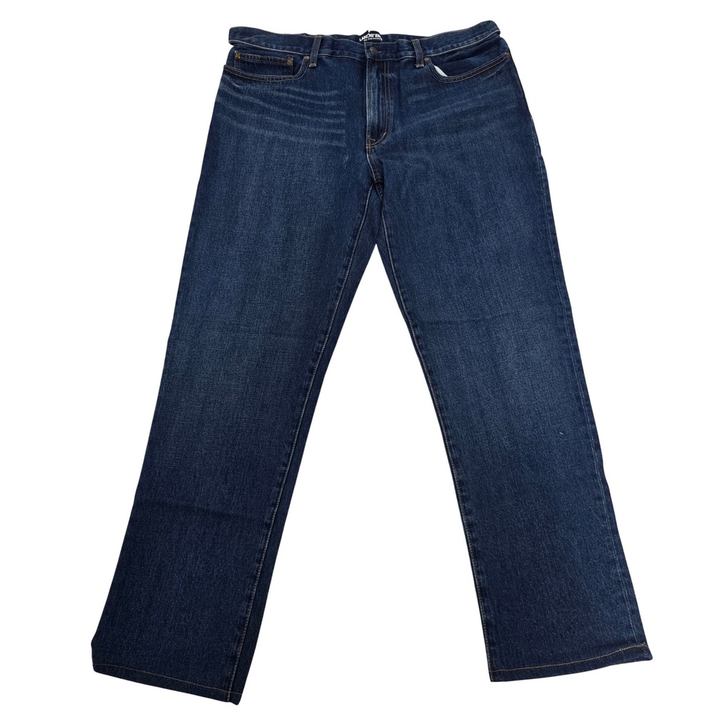 Lands End Square Rigger Mens Dark Wash Straight Leg Jeans 37x32 Traditional Fit